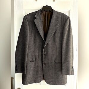 Ermenegildo Zegna Sportcoat Jacket EU 54 L US 44 L Black Beige Wool Silk Italy